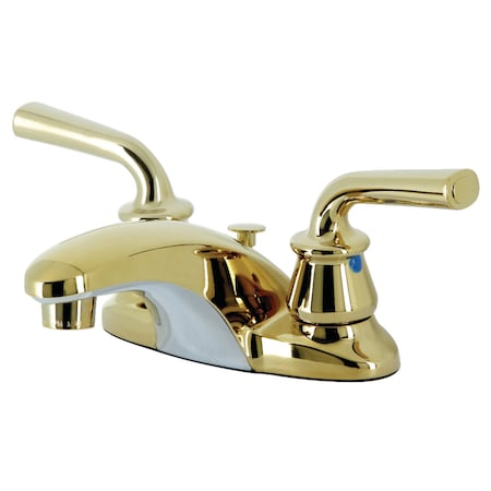 Kingston Brass 4" Centerset Bathroom Faucet with Brass Pop-Up, Polished Brass KB622RXLB